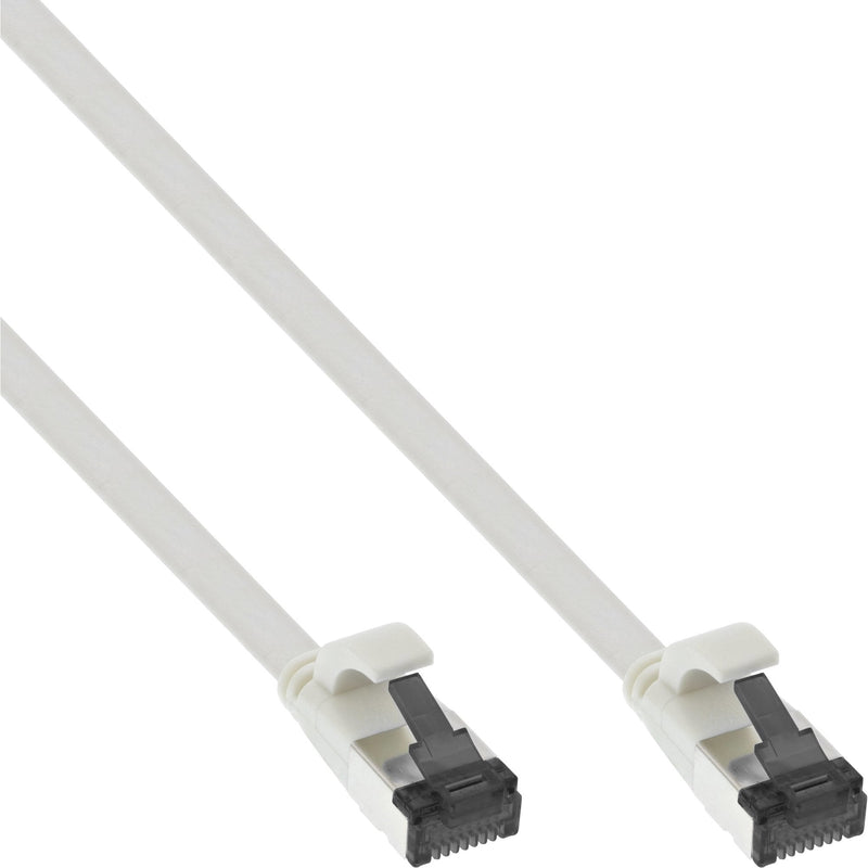 Inline Network Cable Flat , U/FTP, CAT.8.1, Tpe Libre Halógenos, White 0,25M