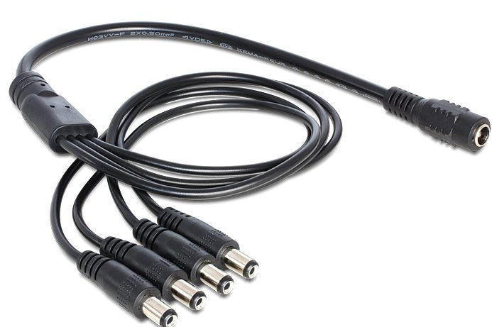 Delock Cable DC Splitter 5.5 X 2.1MM 1 X Female 4 X Male