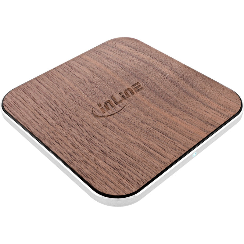Inline® Qi Woodcharge, Smartphone Wireless Fast Charger, 5/7,5/10W/15W, Type C
