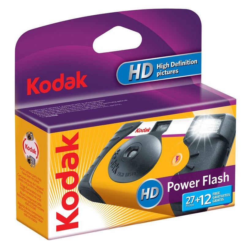 Kodak Power Flash 27 + 12 Camera Desechable Analógica Compacta Black Yellow