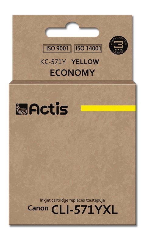 Actis Ink KC-571Y (reemplazo Canon CLI-571Y - Standard - 12ML - Yellow