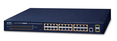 Planet GS-4210-24P2S Switch Gestionado L2/L4 Gigabit Ethernet [10/100/1000] Energía Sobre Ethernet [PoE] 1U Bl — image 1