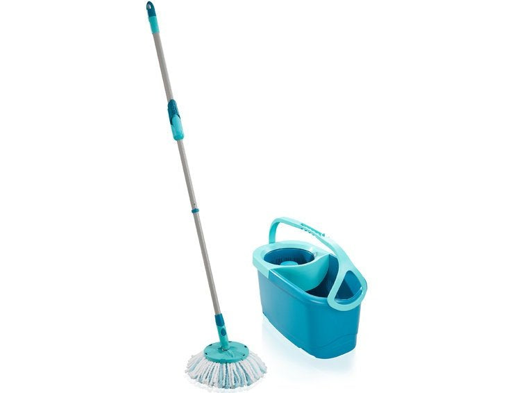 Leifheit Set Clean Twist Disc Mop Mobile 52102 - Mop Microfibra, Bucket 6L With Carro, Broom