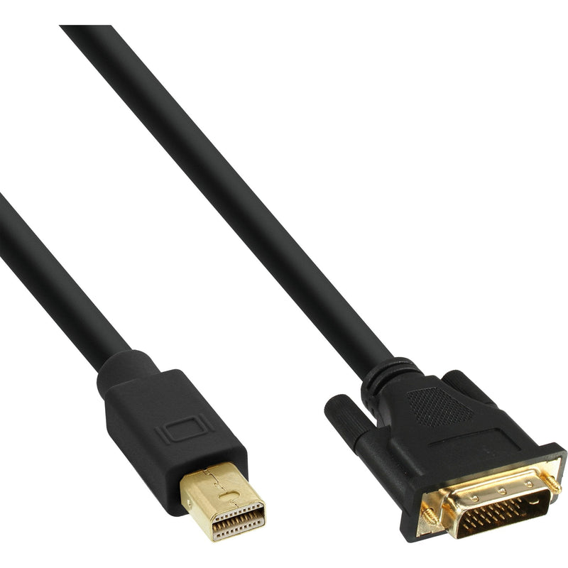 Inline Cable Mini DisplayPort Male a DVI-d 24 + 1 Male Black/Gold 1,5M