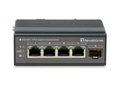 Switch Levelone 5 Ports Gigabit PoE Carril Din, -30 ° C a 65 ° C — image 1