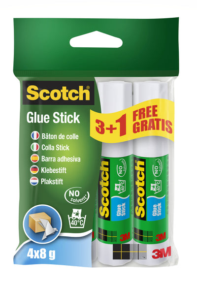 Scotch Pack 4 Pegamentos Barra Adhesive Solido - 8GR Unit - Promocion 3Â Barcodes + 1 Gratis - Colour — image 1