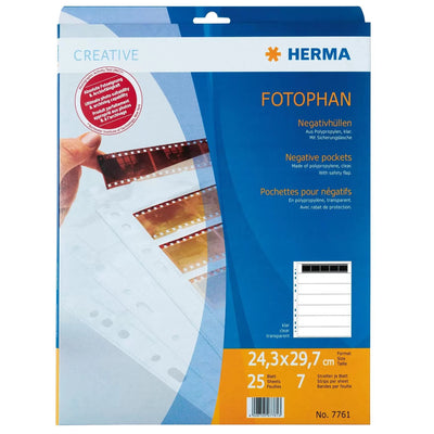 Herma Negative Pockets Pp Clear 25 Sheets/5-STRIPS 7761 Hojas — image 1