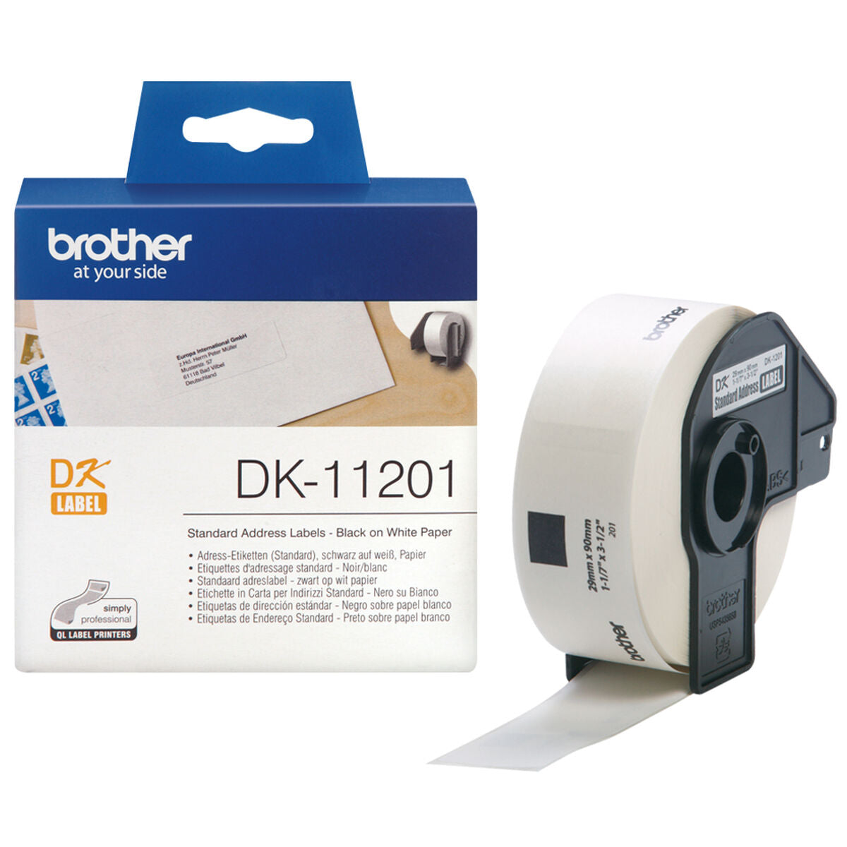 Brother Printer Labels Brother Dk11201 29 X 90 Mm Black White