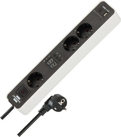 Brennenstuhl 1153230026 Base Múltiple 1,5M 3 Salidas AC Indoor Black White — image 1