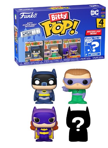 Blister 4 Figuras Bitty Pop DC Comics Batman Adam West