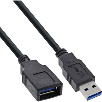 Inline 50 Pieces Bulk Pack Extensión Cable USB 3.0, a Male/Female Black 2M — image 1