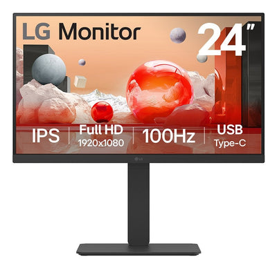 LG Monitor LED IPS 24BA750 23.8 1920 X 1080 5MS HDMI DisplayPort USB C Speakers Reg. Height — image 1