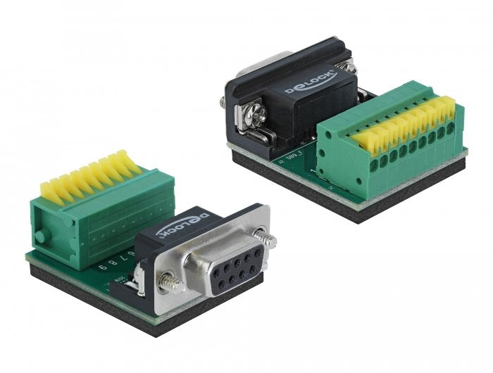 Delock Adapter Sub-d 9 Pines a Bloque Terminals 9 Pin With Button Pulsador