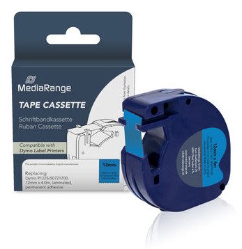 Mediarange Tape Labeller Dymo 91225/S0721700 12MMX4M Sw/Bl — image 1