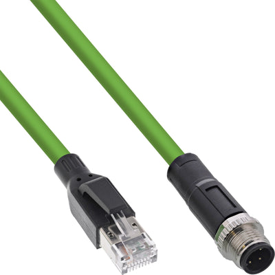 Inline® Industrial Network Cable M12 4-PIN D-coded Male Plug a RJ45, Pur 15M — image 1