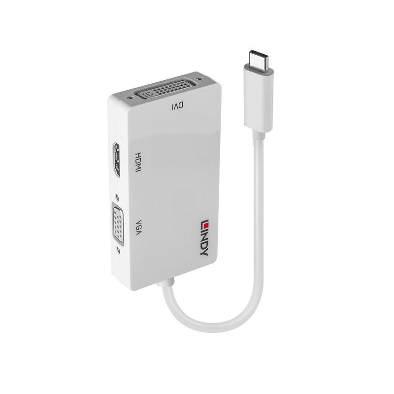 Lindy 43273 Adapter USB-C a VGA / DVI / HDMI 3840 X 2160 Pixels White