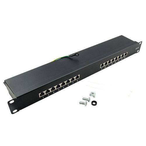 Logilink Patchpannel 19 16 Port CAT.6 STP Black Econline — image 1