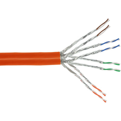 Inline Network Cable Duplex S/FTP Pimf CAT.7A AWG23 1200MHZ Libre Halógenos Orange 100M — image 1