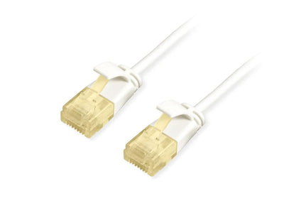 Equip Network Cable CAT.6A Slim U UTP 2x RJ45 1.00M White Lszh — image 1