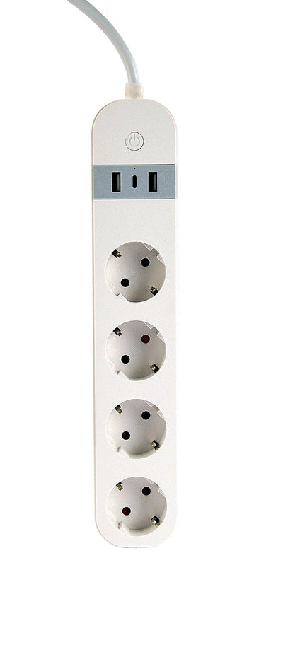 Gembird Power Strip Smart With Charger Usb, 4 Plugs Franceses, White — image 1