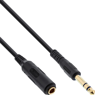 Inline Cable Extensión Headphones 6,3MM Stereo Male a Female Black 5M — image 1