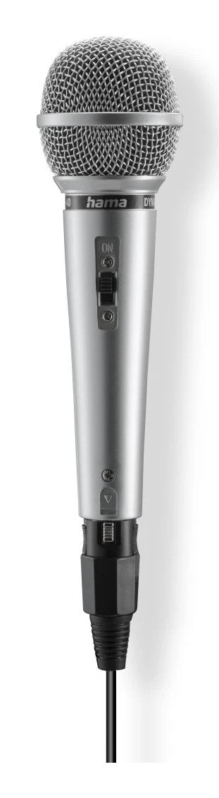 Hama Jam Star Microphone Dinamico - Cable 3M - 100HZ - Jack 3.5MM - Cardioide - 600 Ohm - 170X52X52MM - Silver — image 1