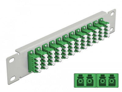 Delock 66797 Panel Connection Fibre Optic 10 12 Ports Lc Quad Green 1U Grey — image 1