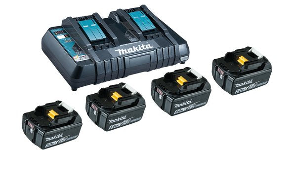 Power Source Kit 18V 5AH, Set Black 4X Battery BL1850B, 1X Charger DC18RD