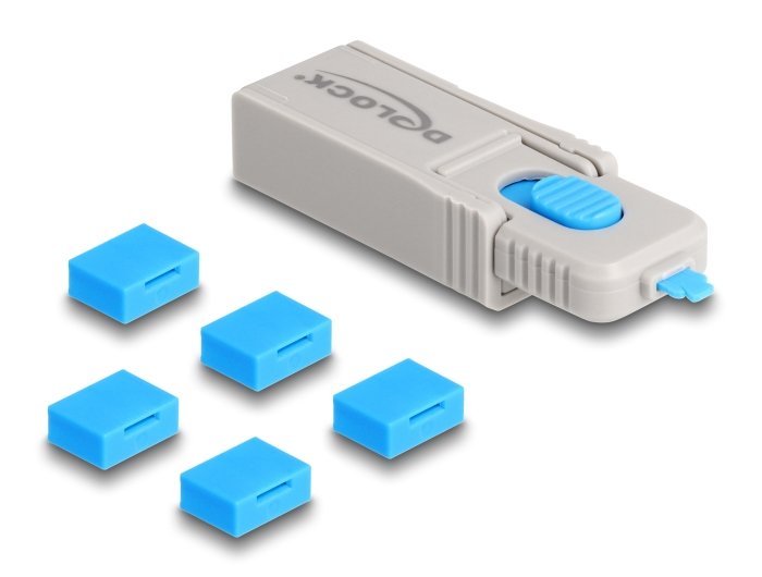 Delock 20923 Set Of Bloqueadores USB Port USB Tipo-a Female 5 Pieces + Tool Bloqueo