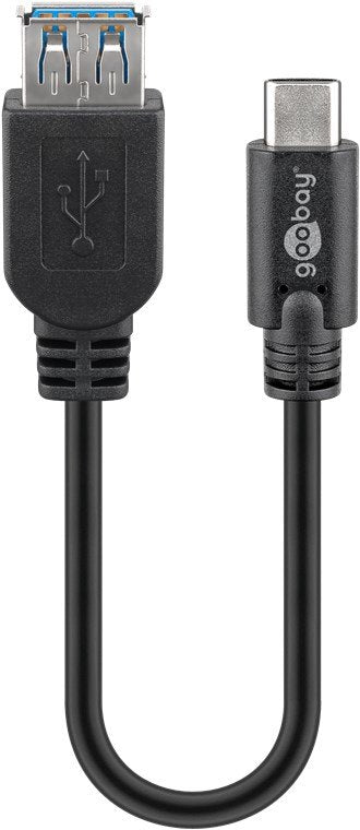 Goobay USB Cable (a) 3.0A Usb(c) 3.0 0.2M Black
