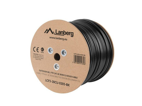 Lanberg Bobina Network Cable Sólido Exteriores FTP Cu, CAT.5E, 305M, Grey LCF5-30CU-0305-BK — image 1
