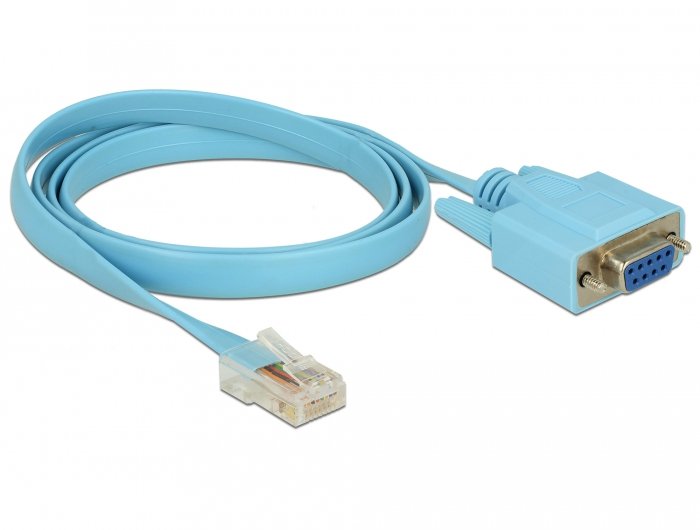 Delock Adapter RS-232 DB9 Female 1 X Serie RS-232 RJ45 Male 1M