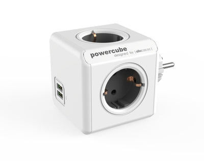 Allocacoc Powercube Genuine USB Unit Distribución Power Ca 220-240V Connectors Output 4 (cee 7/4) Grey Carrito — image 1
