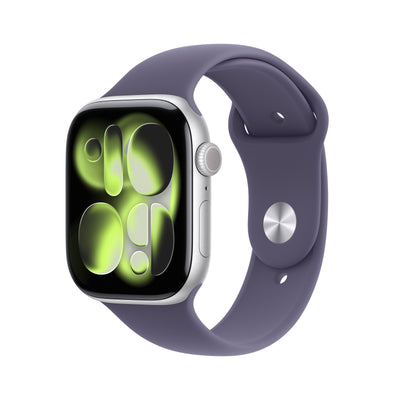 Apple Watch Series 11 GPS + Cellular 46MM Silver Aluminium Case With Purple Fog Sport Band - M/L — image 1