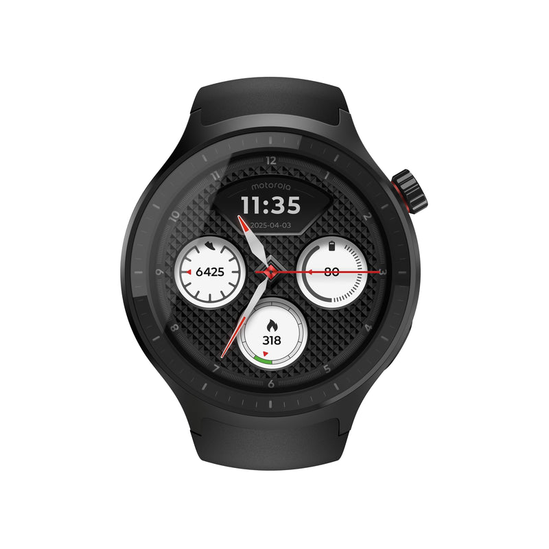Motorola Moto Watch Black Matte Watch Smart With Band Silicone Pantone Volcanic Ash Screen Luminosa 1.4 4GB Bl