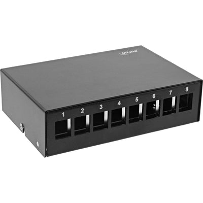 Inline Desktop Point Box 8X Keystone RJ45, Metal Black RAL9005 — image 1