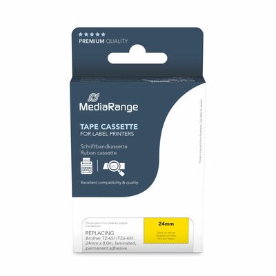Mediarange Tape Aprox. Brother TZ-651 TZE-651 24MM 8M Black — image 1