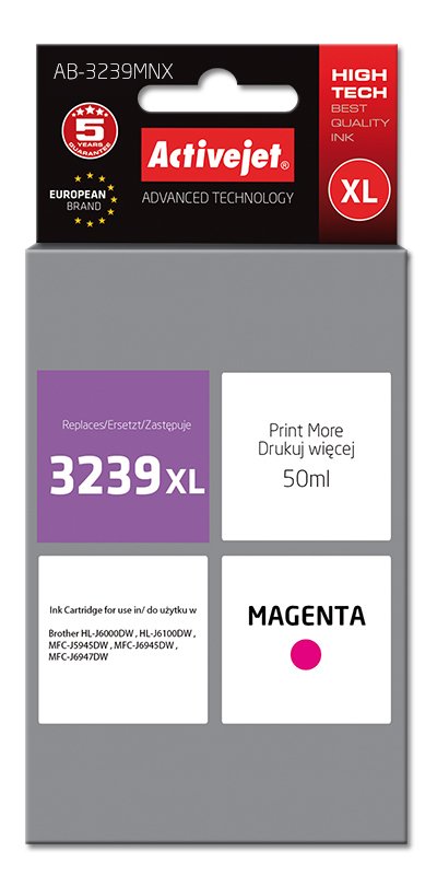 Activejet Ink AB-3239MNX Spare Part Brother LC3239XL, Supreme, 50ML, Red — image 1