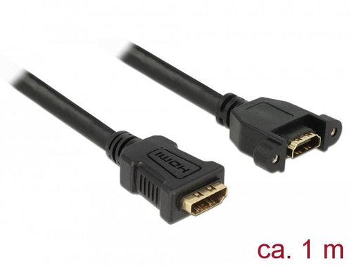 Delock HDMI Cable a Female HDMI a Female Installation 4K 30 HZ 1M — image 1