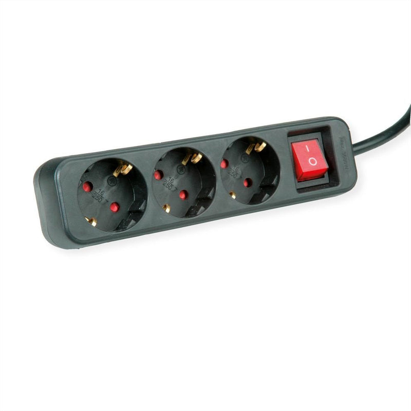 Roline 3-VÍAS Power Strip Plugs With Switch Black 10M