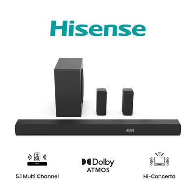 Hisense Barra Sound AX5100Q 5.1 580W Dolby Atmos HDMI Earc Bt 5.3 — image 1