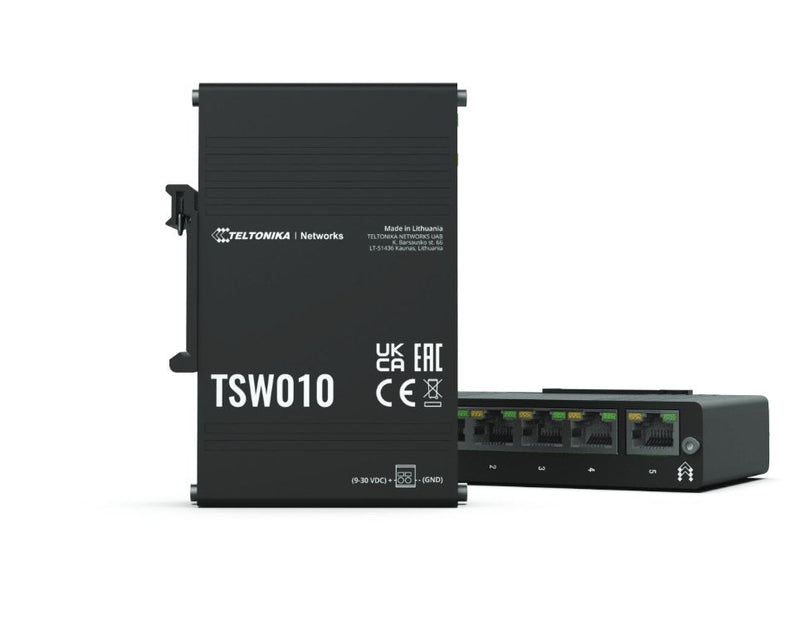 Teltonika · Switch · TSW010 · 5 Port Gigabit Indumrial Unmanaged Switch