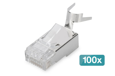 Digitus Connector Modular Cable Round CAT.6A, Apantallado, 100 Pieces Silver CAT.6A, 10GBASE-T AK-219604-100 — image 1