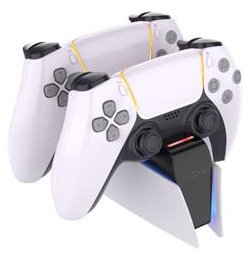 Fixed Dual Charger Stand For PS5 Controller, Black And White