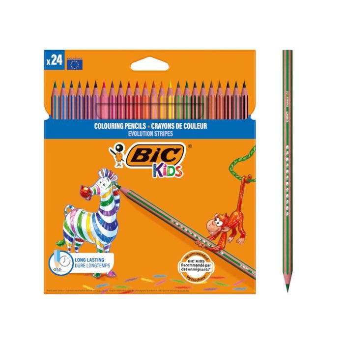 Bic Pencils Colours Kids Evolution Stripes Case 24 C/Surtidos