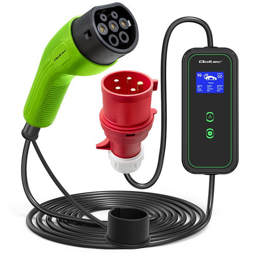 Mobile Phone Charger Car Eléctrico Ev With Ajuste 2W1 TYP2 11KW Cee 5 Pin LCD 3 Fazy Przeno?na Wallbox 5M — image 1