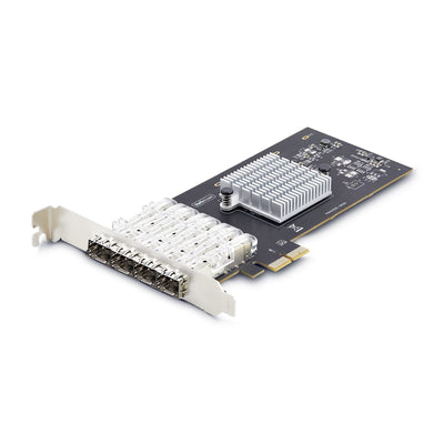 StarTech.com Card PCIE Network Fibre Ethernet 1GB Sfp 4 Ports Adapter Network PCIE 2.0 X2 Gigabit Sfp X 4 Blac — image 1