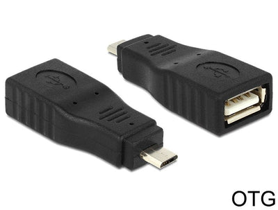 Delock Adapter USB Micro B Male USB 2.0 Female Otg Voll Geschirmt — image 1