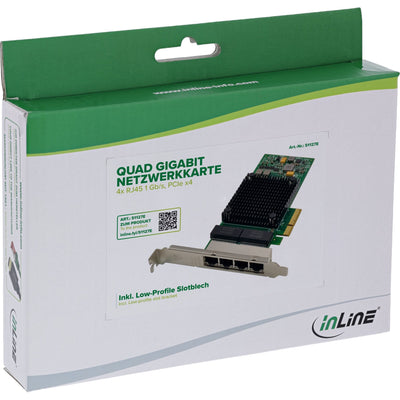 Inline Quad Gigabit Network Card - 4x RJ45 1GB/S - PCIE X4 — image 1