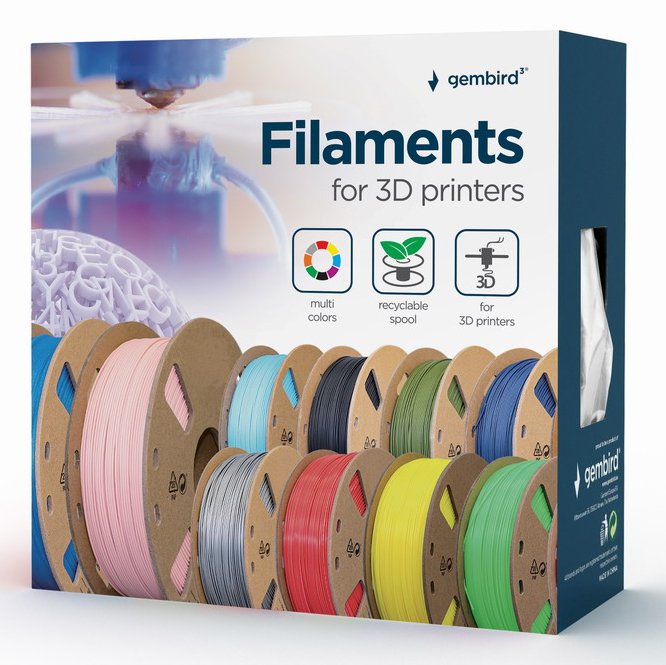 Gembird Bobina Filamento Pla 1.75MM 1KG Carbon